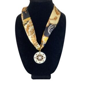 Handmade Gold and Black Pendant Necklace